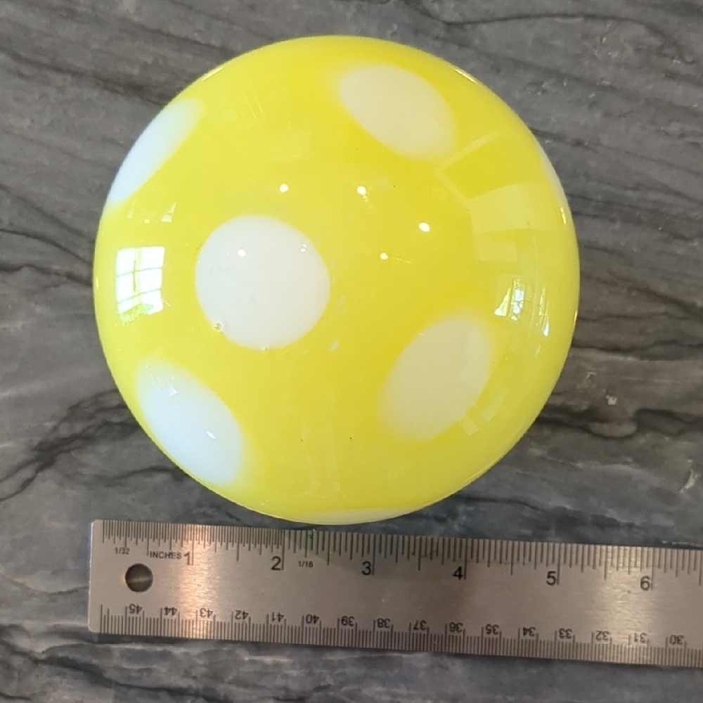 Yellow and White Glass Mushroom Decor - Picture 2 of 5